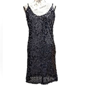 Seductions black sequin bodycon mini dress size L